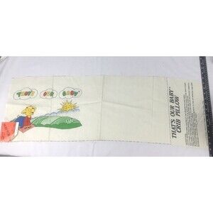 Vintage That's Our Baby Crib 12 x 15 in Pillow Case Cut & Sew‎ Panels Lamb Sun